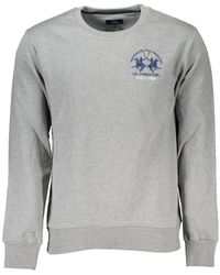 La Martina - Grijze Sweatshirt Met Geborduurd Logo - Lyst