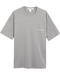 Comme des Garçons - Tops ,Grijs ,Katoen Logo T-Shirt Knit Oversize Fit - Lyst