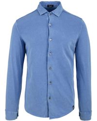Drumohr - Blaues hemd für männer - Lyst