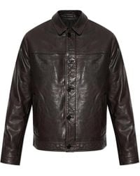 AllSaints - Jassen ,Bruin ,Leer Nates Leren Jas - Lyst