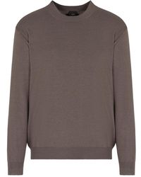 ARMANI EXCHANGE - Truien & Vesten ,Grijs ,Wol Trui Met Ronde Hals - Lyst