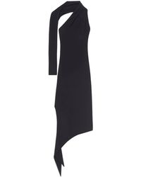 Courreges - Kleedjes ,Zwart ,Long Slash Crepe Jurk - Lyst