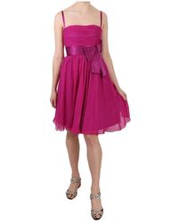 Dolce & Gabbana Pink Bow Silk Sleeveless Dress - Roze