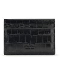 Tom Ford - Accessoires ,Zwart ,Leer Krokoprint Kaarthouder - Lyst