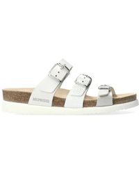 Mephisto - Silberne riemen-slide-sandale mit soft-air-technologie - Lyst