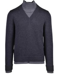 Alpha Studio - Strickpullover Mit V-Ausschnitt - Lyst