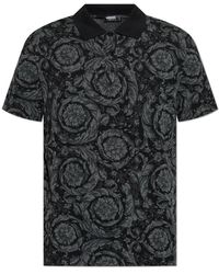Versace - Polo Con Effetto Jacquard - Lyst