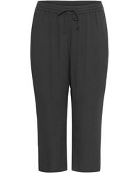 Kaffe - Schwarze Cropped Hose Mit Elastischem Bund - Lyst