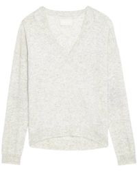 Zadig & Voltaire - Grauer cashmere stern-patch pullover - Lyst