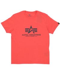 Alpha Industries - Rotes Basic Tee Kurzarm T-Shirt - Lyst