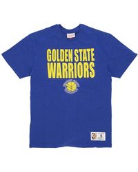 Mitchell & Ness - Tops ,Blauw ,Katoen Nba Legendarische Tee Golden State Warriors - Lyst