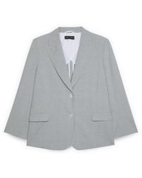 FIORELLA RUBINO - Jassen ,Grijs ,Polyester Check Print Blazer - Lyst