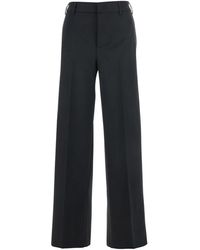 PT Torino - Wijde Wollen Broek Met Elastische Riem - Lyst