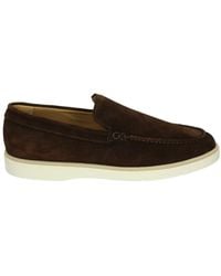 GIORGIO - Braune Wildleder Slip-On Schuhe - Lyst