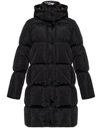 Moncler - Litte Vierkant-Gewatteerde Lange Donsjas Met Capuchon - Lyst