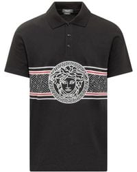 Versace - Polo-shirt mit klassischem kragen und medusa-logo - Lyst
