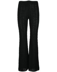 Givenchy - Gebreide Flare Broek Met Logo Borduurwerk - Lyst