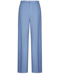 Lanvin - Pantaloni larghi in lana blu - Lyst