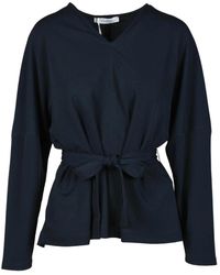 Max Mara - Overhemden ,Blauw ,Polyester Vrijetijdsblouse - Lyst