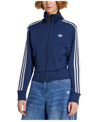 adidas - Fitness ,Blauw ,Polyester Firebird Adicolor Knit Track Top - Lyst