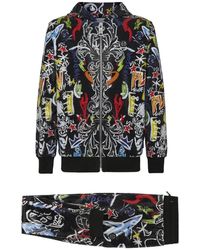 Philipp Plein - Jumpsuits & Playsuits ,Veelkleurig ,Katoen Jogging Trainingspak: Hoodie/Broek Kristallen - Lyst