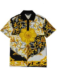 Versace - Barocco print polo shirt - Lyst