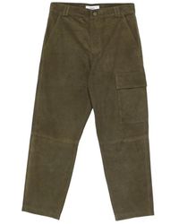Ba&sh - Broeken ,Groen ,Leer Sita Wijde Suede Broek - Lyst