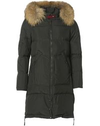 Danwear - Jassen ,Groen ,Leer Stijlvolle Legerjas Met Echt Bont - Lyst