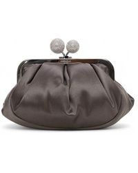 Weekend by Maxmara - Kleine Schultertasche Aus Satin Mit Strasssteinen - Lyst