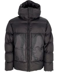 Octopus - Jassen ,Zwart ,Polyester Zwarte Puff Jas Met Capuchon - Lyst