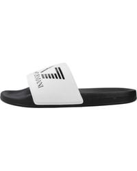 EA7 - Sliders Met Oversized Logo - Lyst