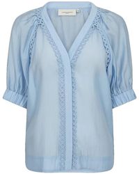 Copenhagen Muse - Overhemden ,Blauw ,Kasjmier Blauwe Kasjmier Overhemd Met Elegante Details - Lyst