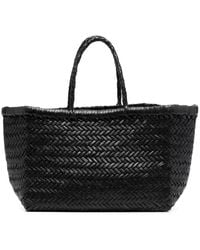 Dragon Diffusion - Tassen ,Zwart ,Leer Zwarte Leren Geweven Tote Tas - Lyst
