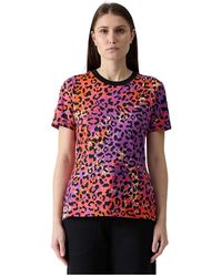 Just Cavalli - T-shirt in cotone stampa leopardo - Lyst