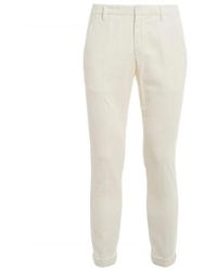 Dondup - Grijze Katoenen Broek Gemaakt - Lyst