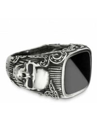 Caï - Zwarte Onyx Skull Ring - Lyst