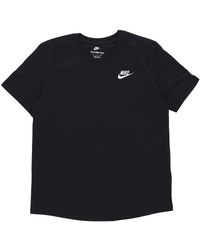 Nike - Fitness ,Zwart ,Katoen Sportswear Club T-Shirt Korte Mouw - Lyst