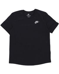 Nike - Fitness ,Zwart ,Katoen Sportswear Club T-Shirt Korte Mouw - Lyst