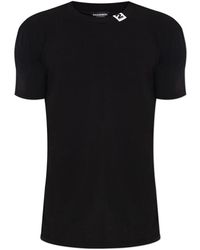 DSquared² - Tops ,Zwart ,Katoen Regular Fit T-Shirt Van Katoenen Stretchjersey Met Logolabel - Lyst