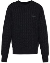 KENZO - Truien & Vesten ,Zwart ,Katoen Signature Geborduurd Breiwerk Trui - Lyst