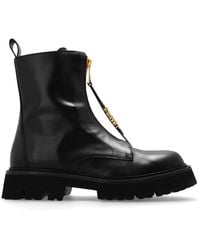Moschino - Logo-Lettering Zipped Ankle Boots - Lyst