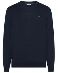 Sun 68 - Truien & Vesten ,Blauw ,Katoen Sweater Basic L/S - Lyst