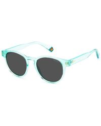 Polaroid - Blaue kunststoff-sonnenbrille pantos-stil - Lyst