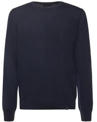 Fay - Truien & Vesten ,Blauw ,Wol Wollen Trui Met Ronde Hals - Lyst