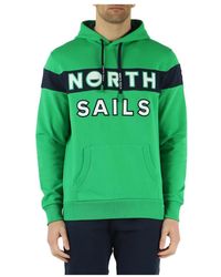 North Sails - Felpa con cappuccio in cotone garzato - Lyst