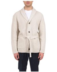 Paolo Pecora - Jacquard-woll-cardigan im kimono-stil - Lyst