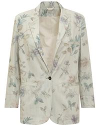 forte_forte - Jassen ,Veelkleurig ,Denim Floral Denim Blazer - Lyst