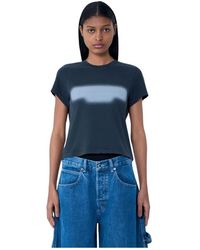 Alexander Wang - Tops ,Grijs ,Katoen Cotton Jersey Logo T-Shirt - Lyst