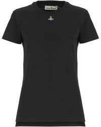 Vivienne Westwood - Camiseta de algodón negra con bordado orb - Lyst
