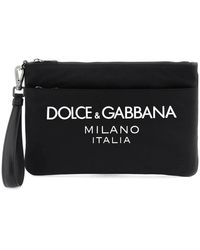 Dolce & Gabbana - Nylon-tasche mit gummiertem logo - Lyst